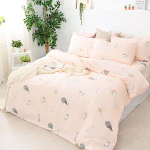 【DUYAN 竹漾】萊賽爾纖維單人二件組＋雙人鋪棉兩用被 / 尋覓小貓 台灣製