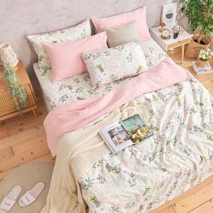 【DUYAN 竹漾】床包被套組(薄被套)-單人 / 舒柔棉三件式 / 唯莓戀語