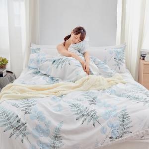 【DUYAN 竹漾】萊賽爾纖維雙人四件式鋪棉兩用被床包組 / 荷塘月色 台灣製