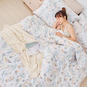 【DUYAN 竹漾】萊賽爾纖維單人二件組＋雙人鋪棉兩用被 / 鈴花白露 台灣製