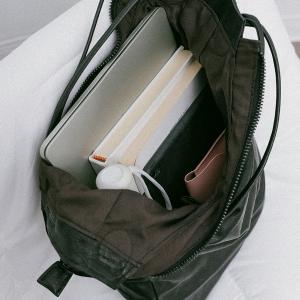 supportingrole 立體輕量廓形優雅慵懶輕量真皮肩背手提托特包 黑