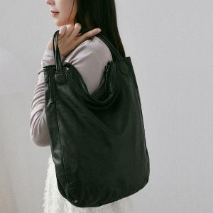 supportingrole 立體輕量廓形優雅慵懶輕量真皮肩背手提托特包 黑