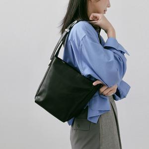 Supportingrole 簡約百搭輕量兩用真皮手提肩背腋下托特包 黑