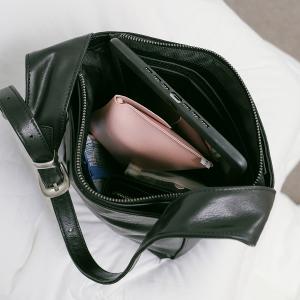 Supportingrole 簡約百搭輕量兩用真皮手提肩背腋下托特包 黑