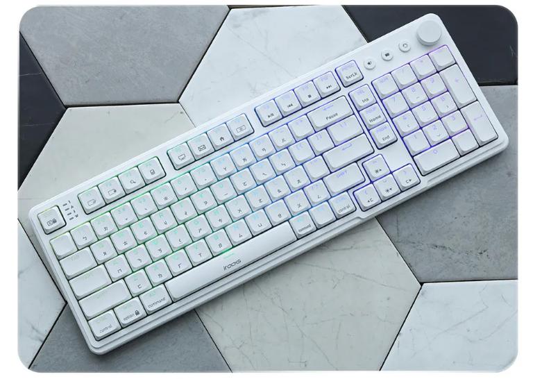 irocks K107R RGB 熱插拔三模矮軸無線機械鍵盤 白色