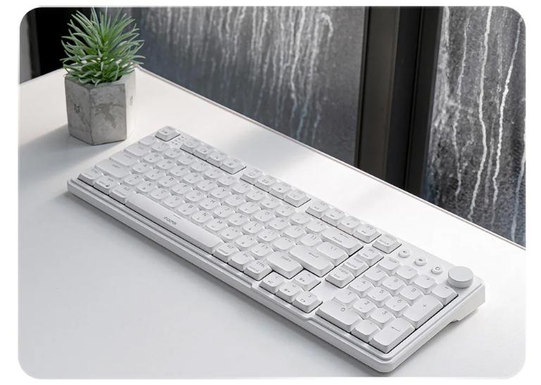 irocks K107R RGB 熱插拔三模矮軸無線機械鍵盤 白色