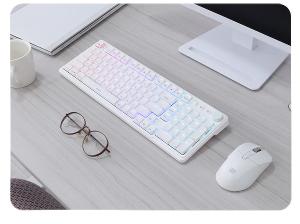 irocks K107R RGB 熱插拔三模矮軸無線機械鍵盤 白色