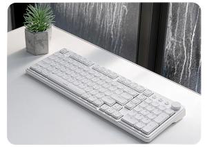 irocks K107R RGB 熱插拔三模矮軸無線機械鍵盤 白色