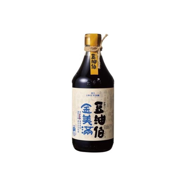 豆油伯 金美滿無添加糖釀造醬油500ml (純黃豆醬油)