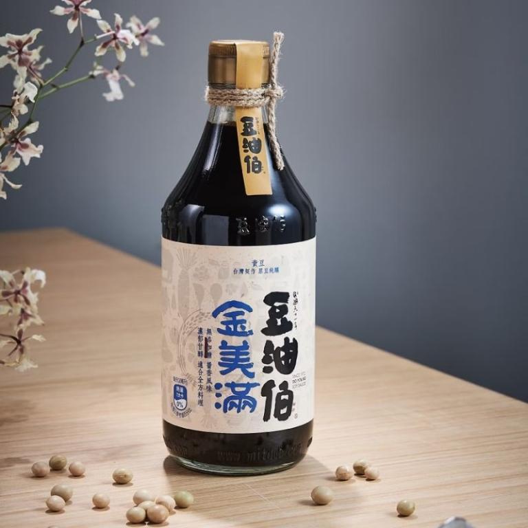 豆油伯 金美滿無添加糖釀造醬油500ml (純黃豆醬油)