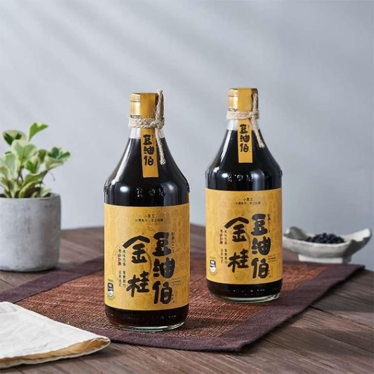 豆油伯 金桂釀造醬油500ml (無添加糖黑豆醬油)