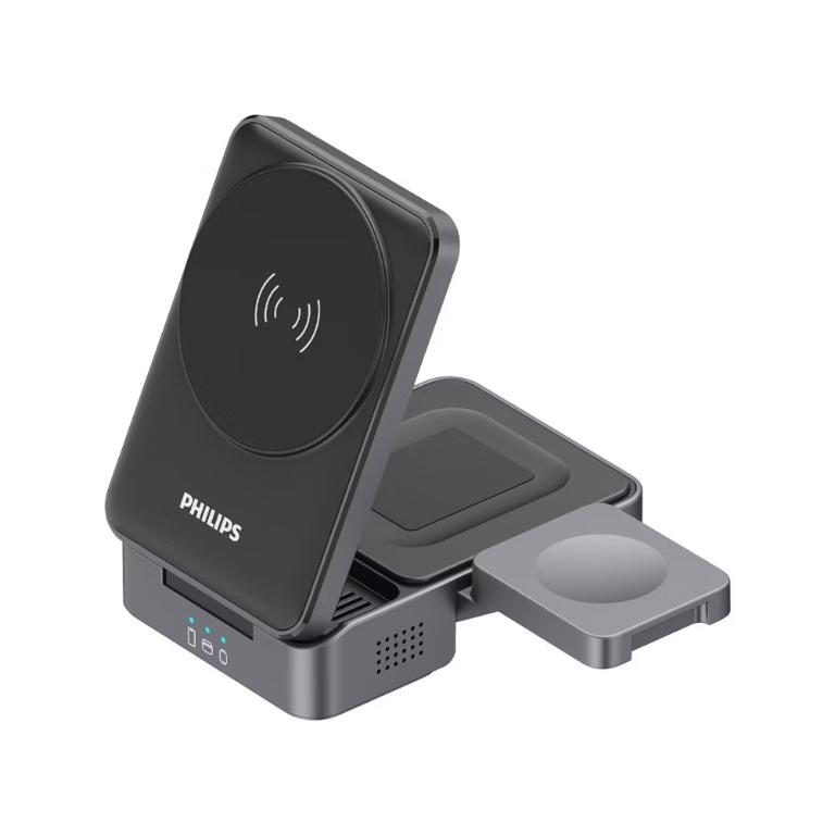 PHILIPS 飛利浦 Qi2 三合一磁吸充電座