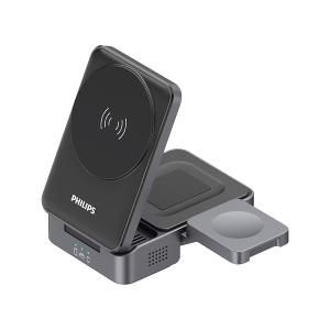 PHILIPS 飛利浦 Qi2 三合一磁吸充電座