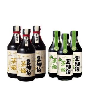 豆油伯【聖誕瓶安趴】茶姬醬油500mlx3入+茶姬醬油(香檬風味)300mlx3入