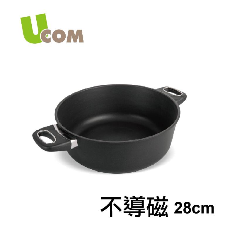 UCOM 丹麥黑魔法晶鑽雙耳不沾湯鍋28cm #GS-728