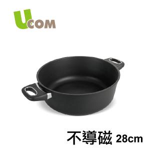 UCOM 丹麥黑魔法晶鑽雙耳不沾湯鍋28cm #GS-728