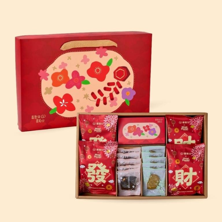 春節預購【喜憨兒】春聚(A)爆米花禮盒｜核桃糕 手工餅乾