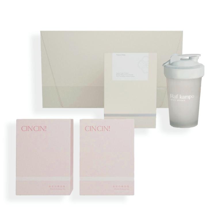 Raf kampo 超值大禮包（8入蛋白飲＋2盒水光白桃＋品牌搖搖杯）