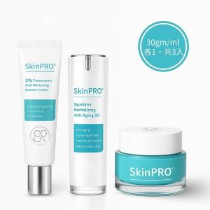 肌法則 水光靚白喚采三入組(傳明酸淨白霜/胜肽彈力精華乳/角鯊修護精華油)