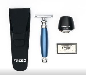FREED 尊爵四件組雙刃安全刮鬍刀禮盒-時尚藍