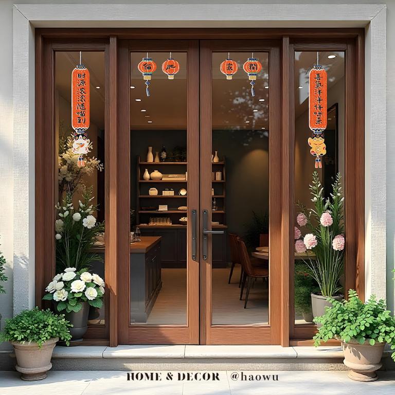 對聯款《貓肥家潤》新春過年節慶玻璃門窗靜電窗貼