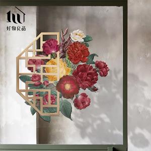 牡丹款《左半窗花》新春過年節慶玻璃門窗靜電窗貼