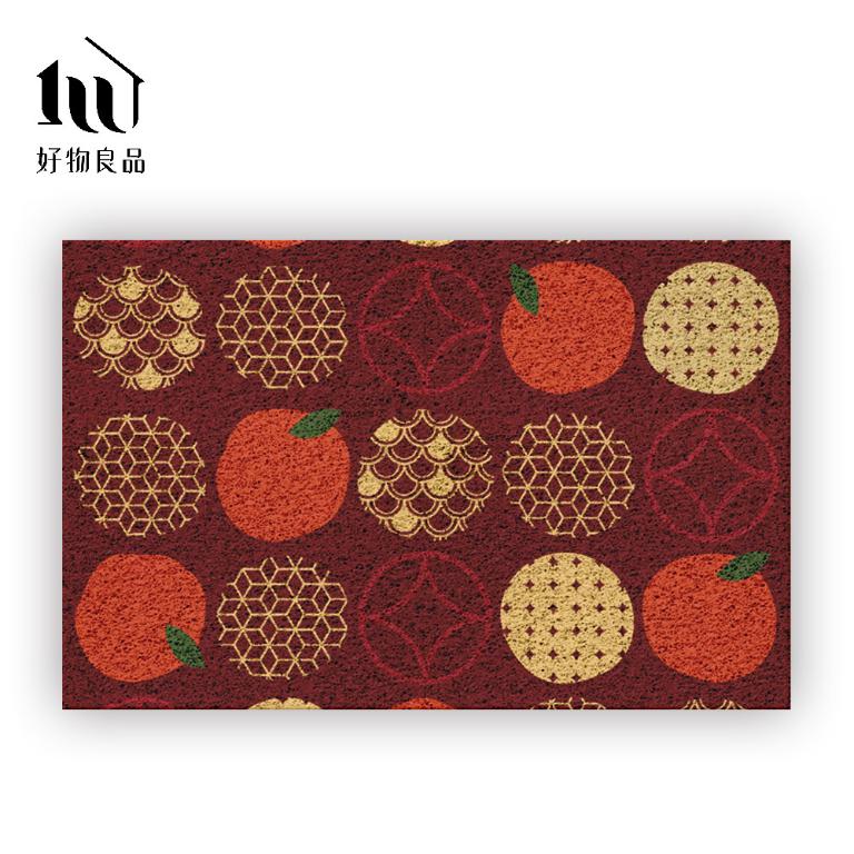 快樂系列《開門大桔》獨家設計過年新春開運加大超長可剪裁玄關大門絲圈刮泥墊