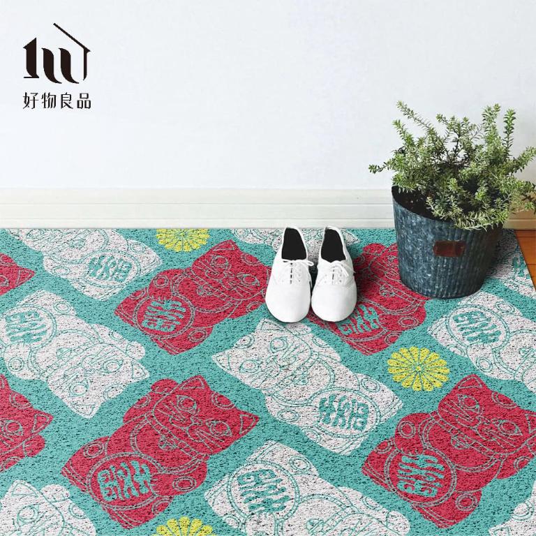 快樂祈福系列《任性取財》獨家設計大尺寸可剪裁玄關大門絲圈刮泥墊