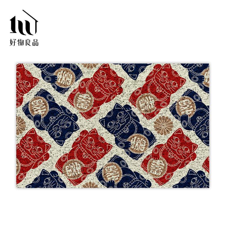 快樂祈福系列《光明招財》獨家設計大尺寸可剪裁玄關大門絲圈刮泥墊