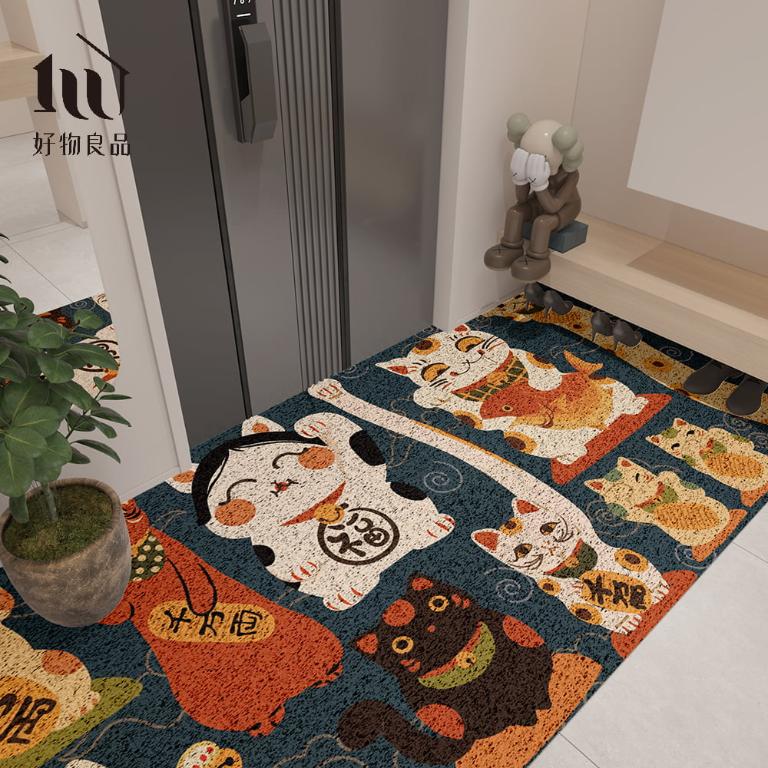 快樂祈福系列《富貴招財屋》獨家設計大尺寸可剪裁玄關大門絲圈刮泥墊
