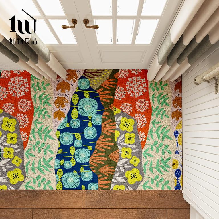 花卉系列《鄉村田園》獨家設計大尺寸可剪裁玄關大門絲圈刮泥墊