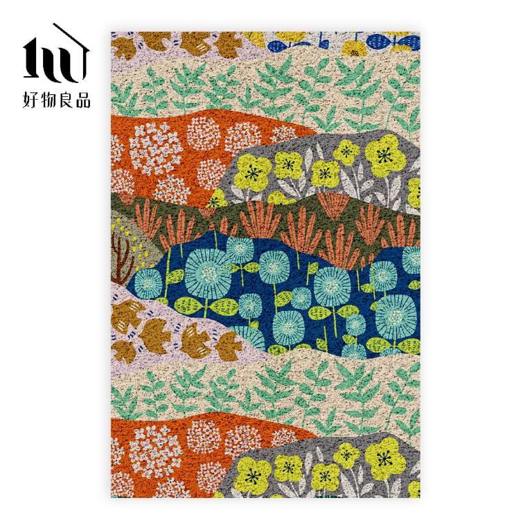 花卉系列《鄉村田園》獨家設計大尺寸可剪裁玄關大門絲圈刮泥墊