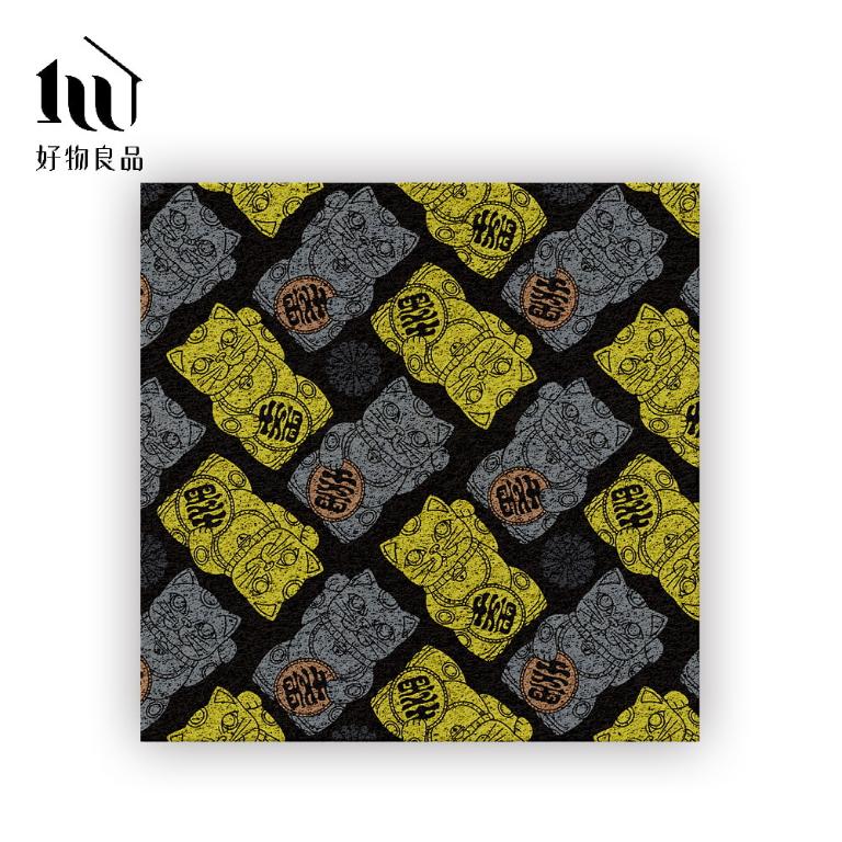 快樂祈福系列《黑系斂財》獨家設計大尺寸可剪裁玄關大門絲圈刮泥墊