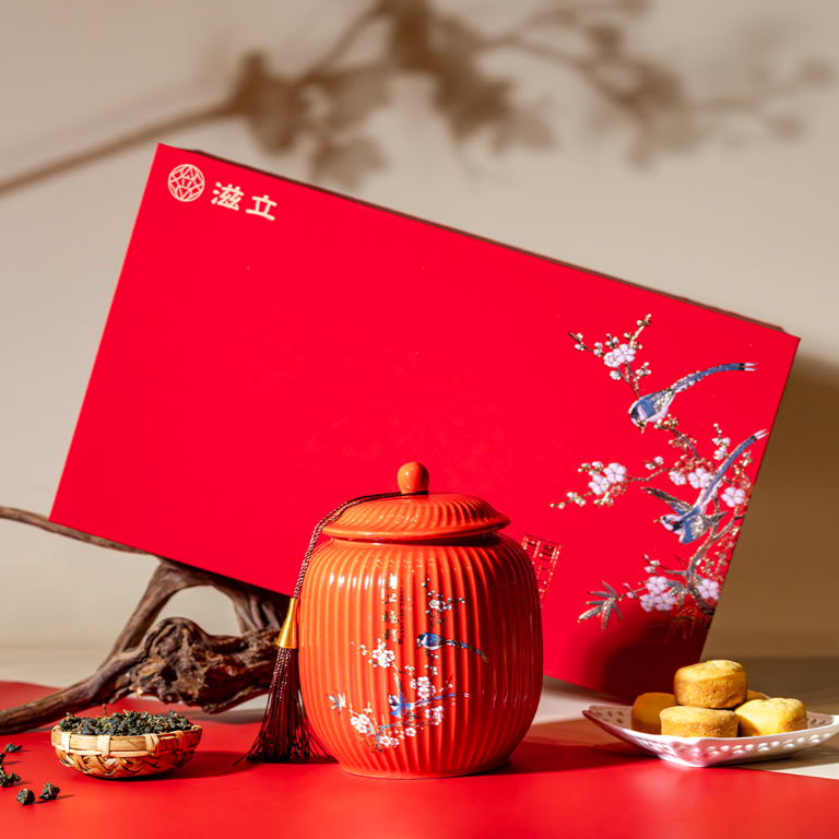 【喜上眉梢】2026 經典茶食禮盒｜拉拉山有機茶 x 金磚鳳梨酥｜台灣送禮首選