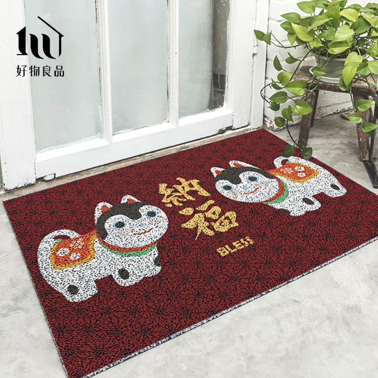 《天狗納福》長形款新日系風加大超長可剪裁玄關大門絲圈刮泥墊