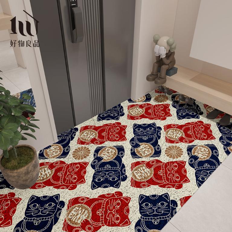 快樂祈福系列《光明招財》獨家設計大尺寸可剪裁玄關大門絲圈刮泥墊