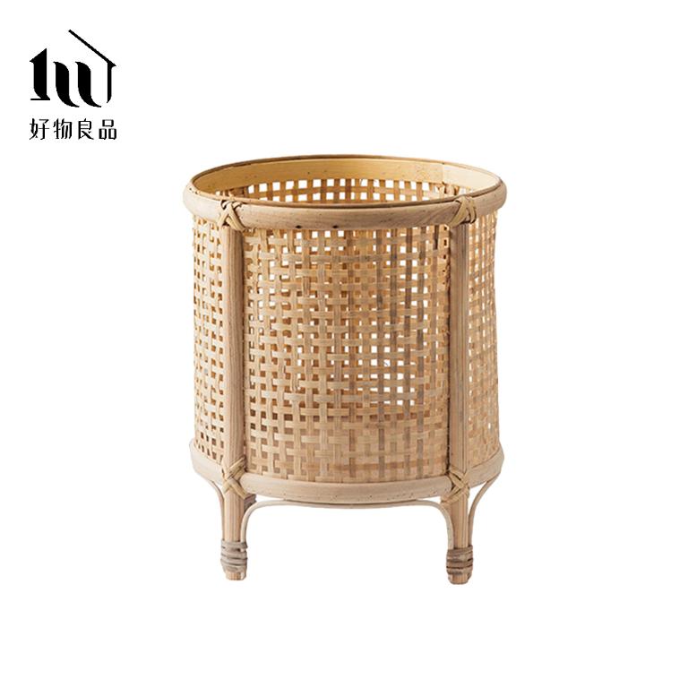 質樸復古手工藤編落地式植栽花籃置物籃