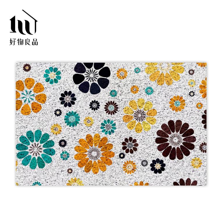 森林系列《清新花朵》北歐宜家風大尺寸可剪裁玄關大門絲圈刮泥墊