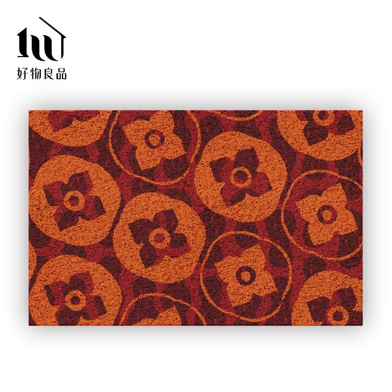 快樂系列《好柿花生》獨家設計過年新春開運加大超長可剪裁玄關大門絲圈刮泥墊