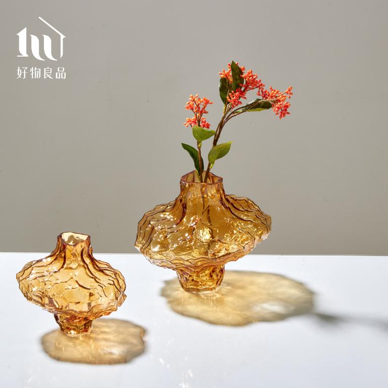 北歐透明感不規則岩石裝飾藝術花瓶