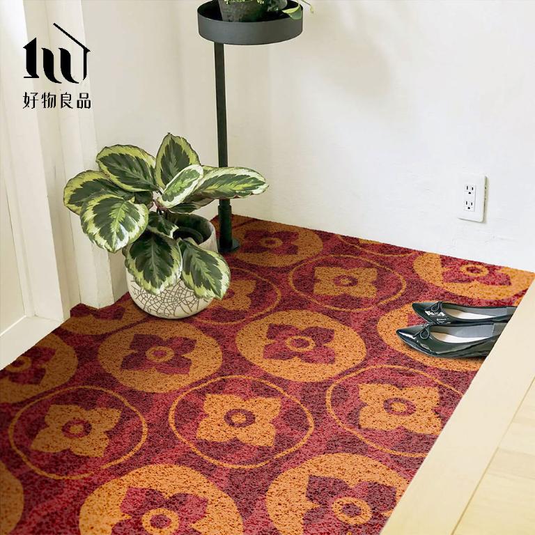 快樂系列《好柿花生》獨家設計過年新春開運加大超長可剪裁玄關大門絲圈刮泥墊