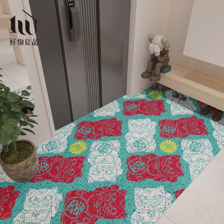 快樂祈福系列《任性取財》獨家設計大尺寸可剪裁玄關大門絲圈刮泥墊