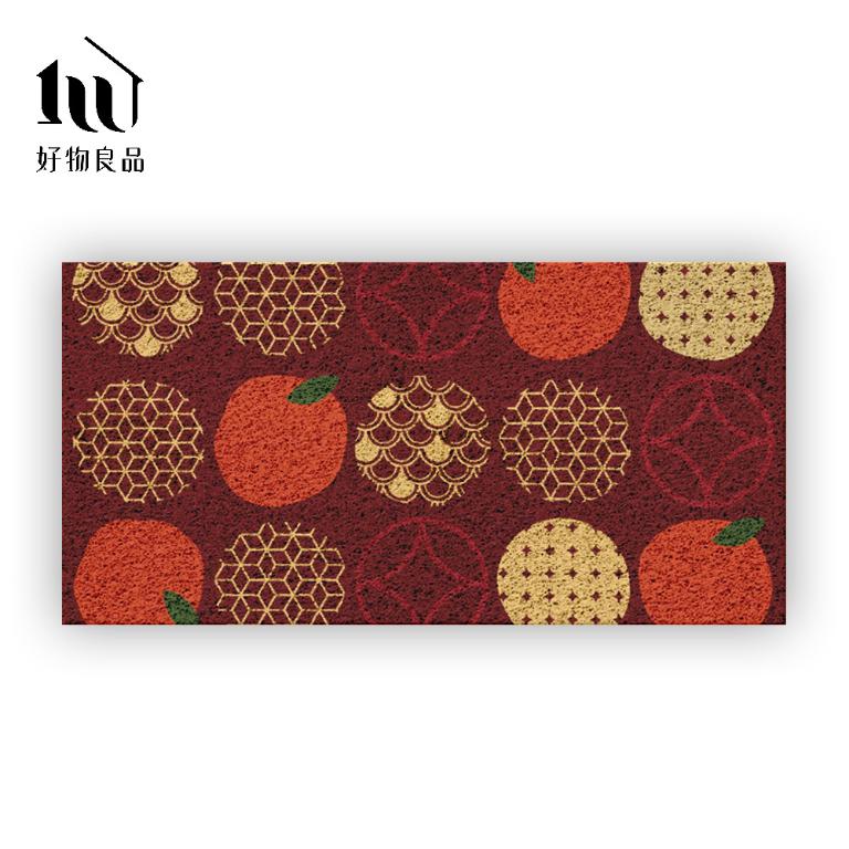 快樂系列《開門大桔》獨家設計過年新春開運加大超長可剪裁玄關大門絲圈刮泥墊