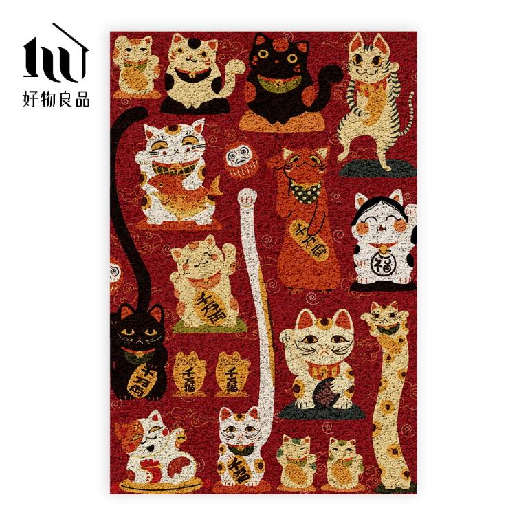 快樂祈福系列《喜氣黃金屋》獨家設計大尺寸可剪裁玄關大門絲圈刮泥墊