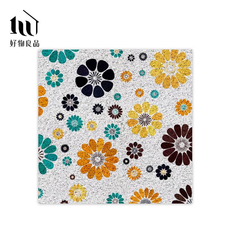 森林系列《清新花朵》北歐宜家風大尺寸可剪裁玄關大門絲圈刮泥墊