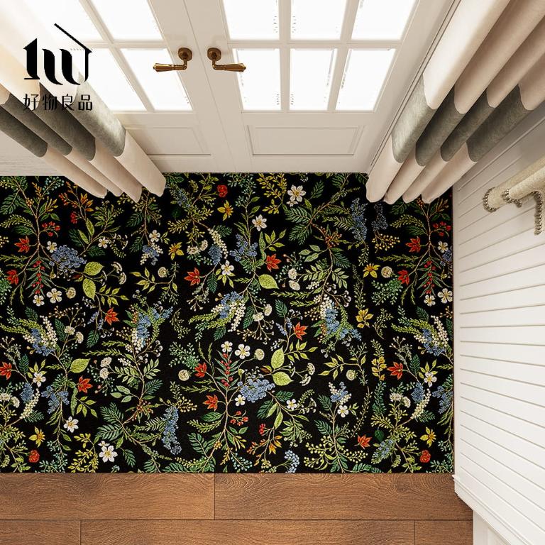 花卉系列《繁花秘境》獨家設計大尺寸可剪裁玄關大門絲圈刮泥墊