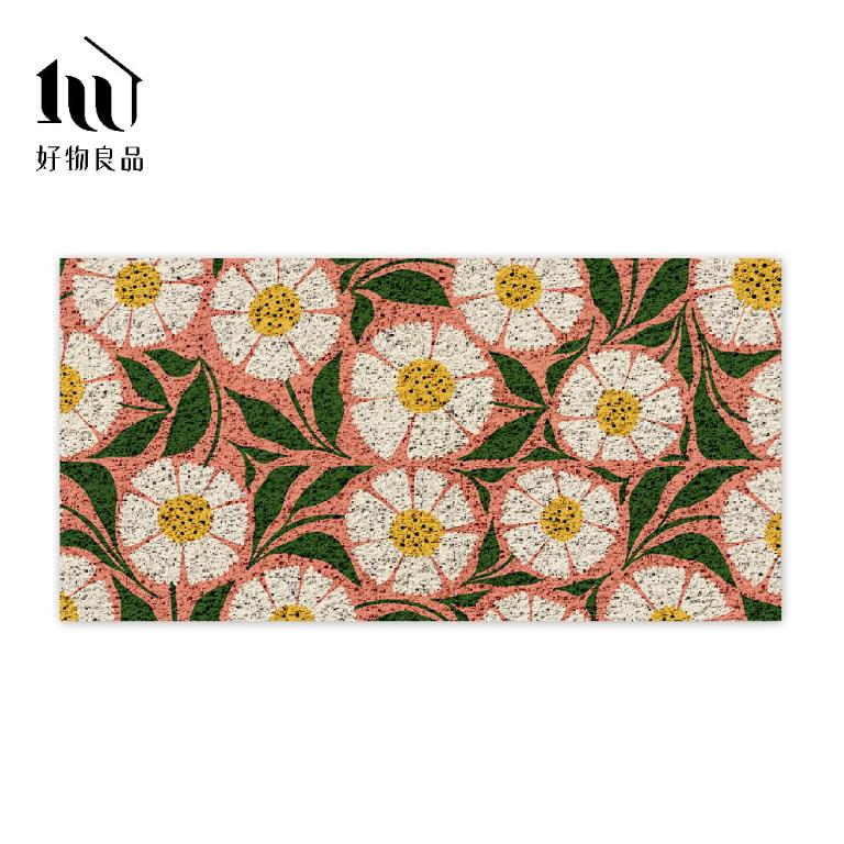 花卉系列《春日花語》獨家設計大尺寸可剪裁玄關大門絲圈刮泥墊