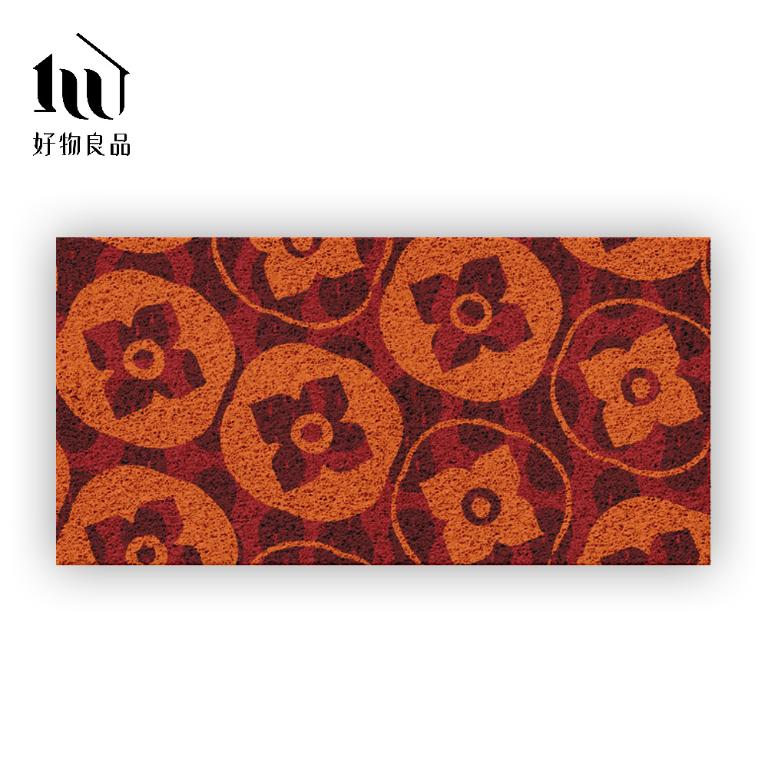 快樂系列《好柿花生》獨家設計過年新春開運加大超長可剪裁玄關大門絲圈刮泥墊