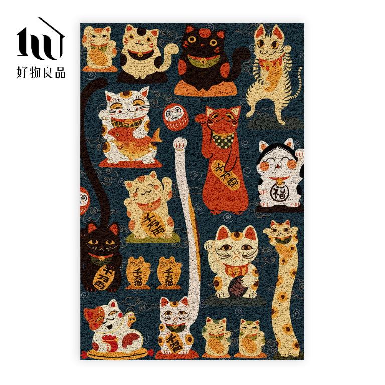 快樂祈福系列《富貴招財屋》獨家設計大尺寸可剪裁玄關大門絲圈刮泥墊