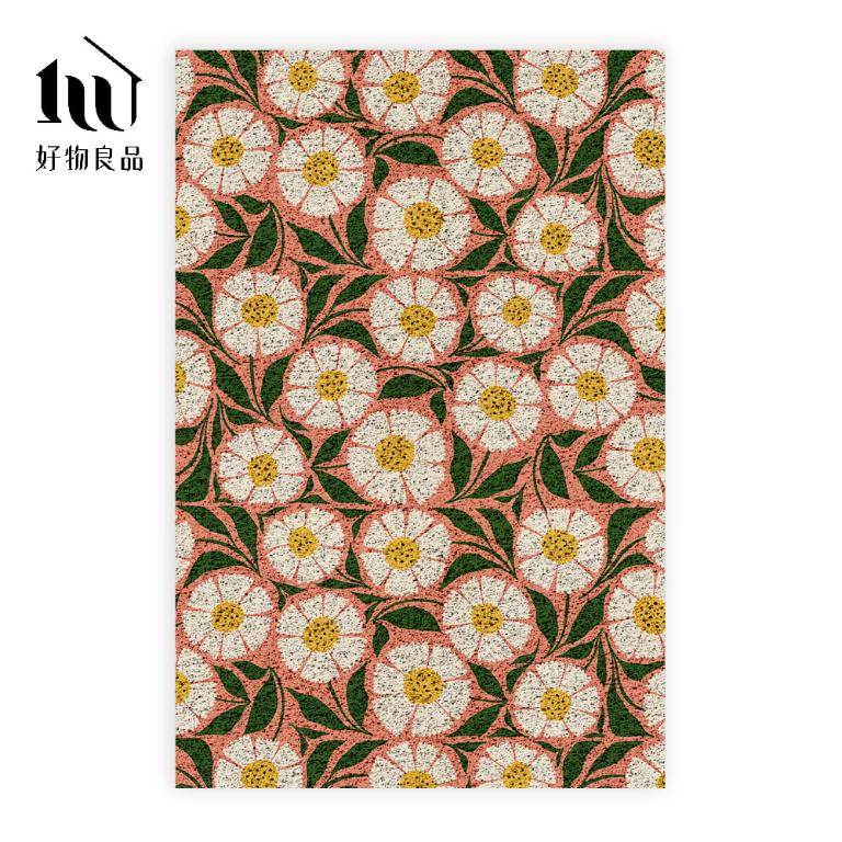 花卉系列《春日花語》獨家設計大尺寸可剪裁玄關大門絲圈刮泥墊